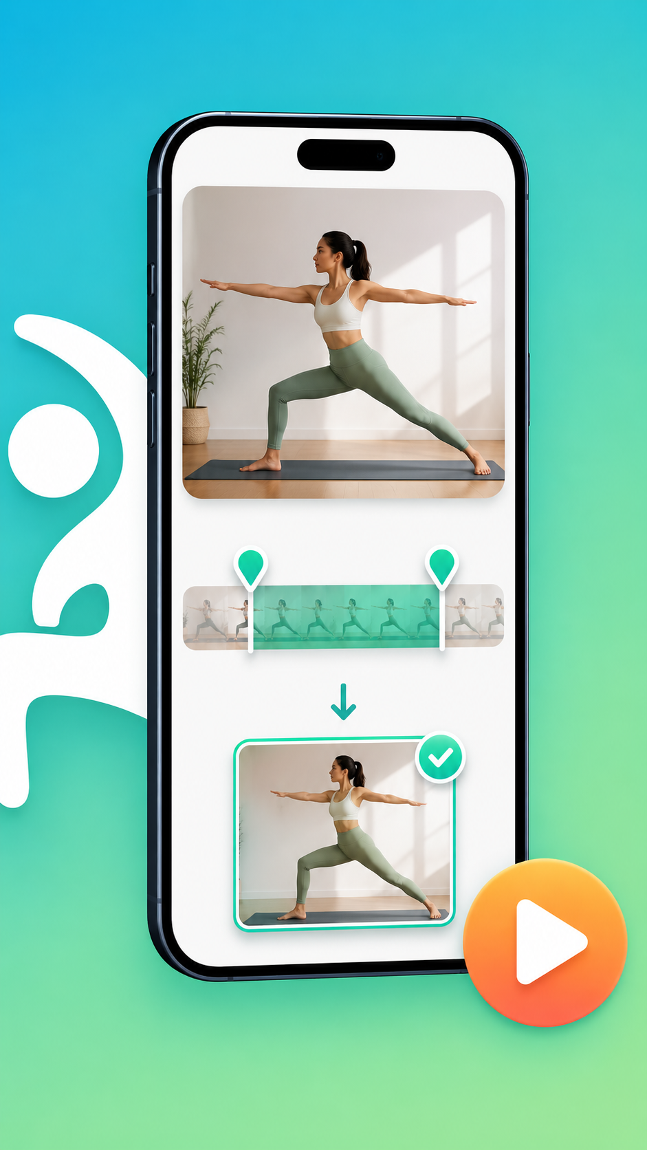 MoveWell on iPhone — mark a clip's exercise segment